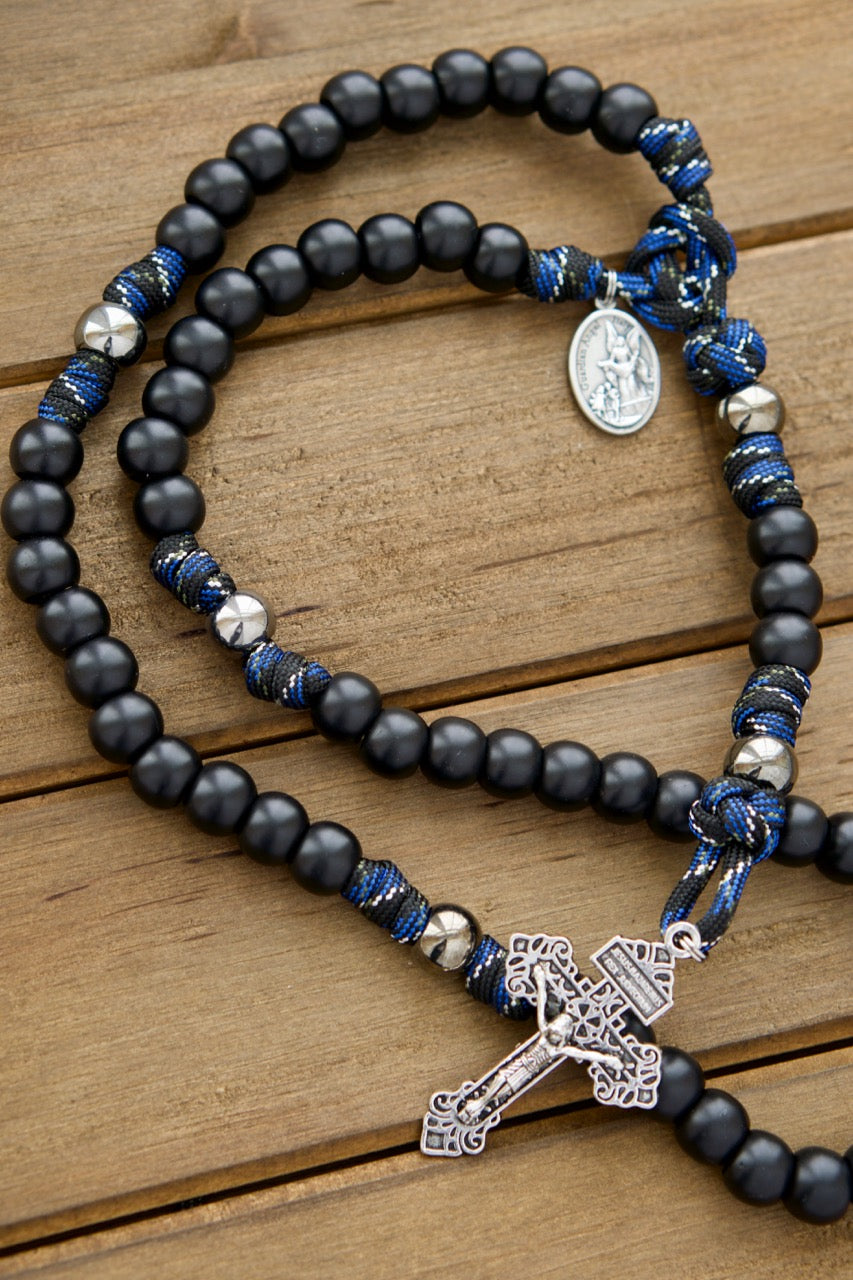 Thin Blue Line - 5 Decade Paracord Rosary – Sanctus Servo